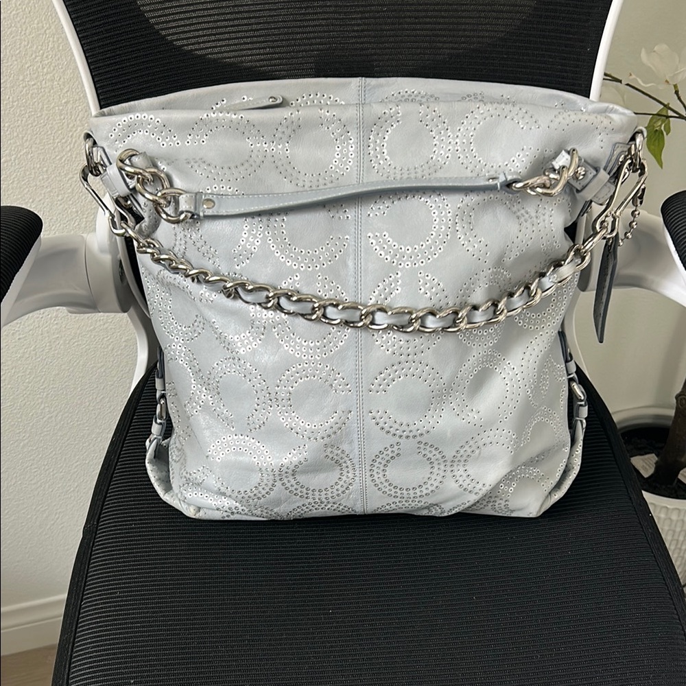 Coach Silver Chain-Embellished Women's Bag